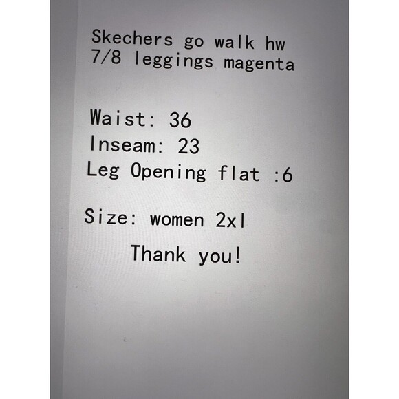 Skechers Leggings Women's GO Walk High Waisted 7/8 Magenta Size 2XL NEW - Picture 12 of 12